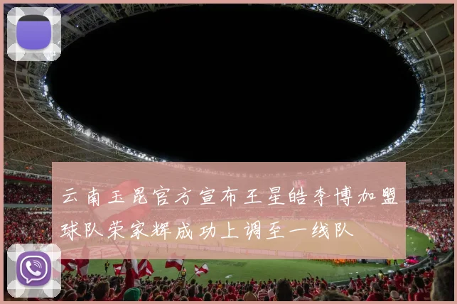 云南玉昆官方宣布王星皓李博加盟球队荣家辉成功上调至一线队